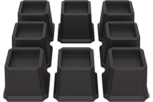 Lutown-Teen Set di 8 rialzi per mobili resistenti, per divani, sedie, divani, tavoli, colore nero
