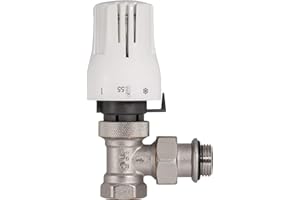 Sanitop-Wingenroth Thermostat-Komplett-Set Eckform | Thermostatkopf mit eingebautem Flüssigkeitsfühler | Frostschutz | Heizkörper | Heizungsregler | 1/2 Zoll | 27281 0