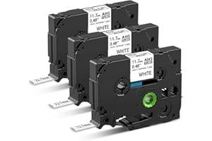 Oozmas HSe-231 Kompatibel mit 11,7mm HSe231 HS-231 Heat Shrink Tubes Schwarz auf Weiß Etikettenband für PT H500 E300VP E500 E550WVP P750WVP P700 E300, 3-Pack