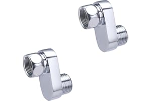 NT NOYON & THIEBAULT Racores Excéntricos para Grifería | Juego de 2 Unidades | Macho 1/2 - Hembra 1/2 con Tuerca Giratoria | Desviación 25 mm | Instalación Fácil | Acabado Cromado Brillante | NOYON & THIEBAULT