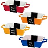 Set Of 4 Rectangular Bright-coloured Small Oven To Table Lasagne/ Pie/ Casserole/ Tapas/ Baking Dish (5x 10x 12cm)