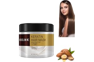 THESOSY Traitement capillaire au collagène, revitalisant réparateur en profondeur, masque capillaire au collagène à l'huile d'argan, essence pour cheveux secs et abîmés, pour tous les types de cheveux (1PC)