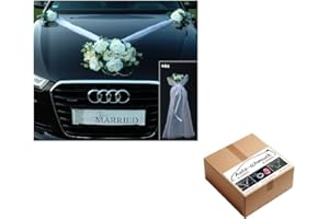 AUTO-SCHMUCK SO EINFACH SO KREATIV Autoschmuck Lace Rose Bouquet Car Decoration for Newly Weds Wedding Just Married