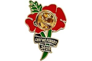 UORRHAW Lest We Forget Pin 2025 Remembrance Day Badge Enamel Brooch Veteran Soldier Gifts Decor Memorabilia