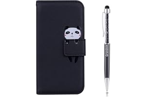 Grandoin Kompatibel mit Xiaomi Poco X3 NFC Hülle, [Cartoon Tiere] Handyhülle im Brieftasche-Stil, Handytasche PU Leder Flip Cover Bunte Muster Book Case Schutzhülle für Xiaomi Poco X3 NFC (Schwarz)