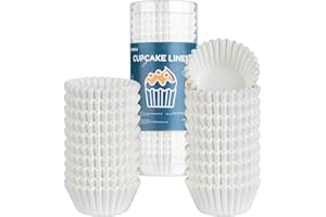 Parmedu 500 Moldes de Papel para Cupcakes: Mini Tamaño de 3,2 cm - Cápsulas Blancas para Cupcakes de Papel