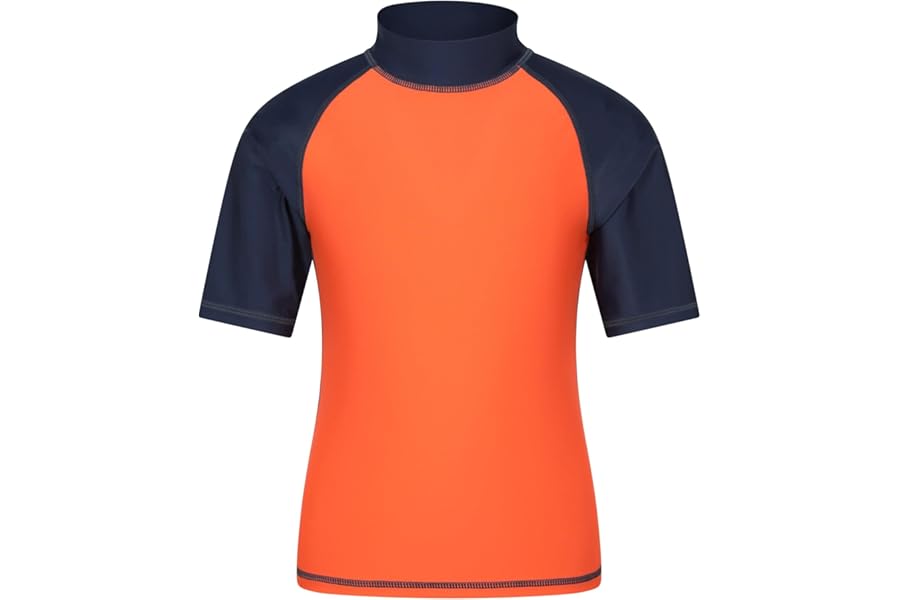 Mountain Warehouse Short Sleeves Kids Rash Vest - UPF50+ Sun Protection Rash Guard, Fast Dry, Flat Seams Childrens Top - for Spring Summer, Swimming