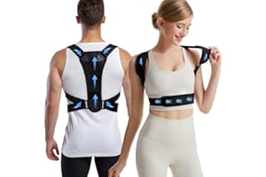 Prety Correttore Posturale Spalle Schiena per Uomo e Donna,Busto Correttore Posturale Regolabile e Traspirante,Efficace Fascia Lombare Supporto Schiena per Alleviare Dolore a Collo e Lombi