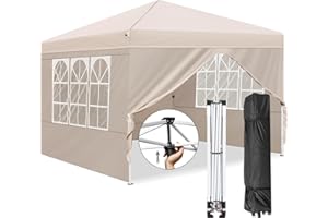 Zarfmiya 3x3m Faltpavillon Pavillon | Wasserdicht & robust | UV-Schutz 50+ | Einfacher Aufbau mit Pop-Up-Klicksystem | Vielseitiges Outdoor-/Partyzelt inkl. Rolltasche-Khaki