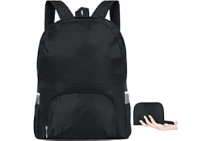 AiQInu Sac à Dos Pliable Ultra Léger, Sac à Dos de Randonnée Imperméable Unisexe Sac à Dos de Jour en Plein Air pour le Voyage, le Camping et l'extérieur, Promenade Quotidienne, Cyclisme