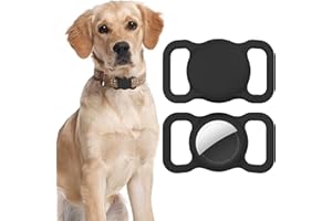 LAPONO Étui Silicone AirTag pour Chien/Chat – Housse Étanche Anti-Choc Collier Anti-Perte Animaux Compagnie Protection Durable pour Airtag GPS Idéal pour Randonnée, Quotidien (Lot de 1, Noir)