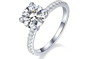 Mejewri Moissanite Engagement Rings 925 Sterling Silver Rings Promise Wedding Rings for Women 1CT/2CT H-V