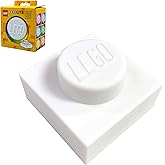 IQ Lego İkonik 1x1 Plakalı Gece Lambası - Beyaz (LP50), Gen&ccedil;ler, &Ccedil;ocuklar ve Yetişkinler i&ccedil;in Yumuşak Silikon Renk Değiştirme