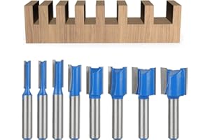 BIGP 8 Stück 8mm Schaft Nutfräser, 5mm 6mm 8mm 10mm 12mm 14mm 18mm 20mm Gerades Fräser-Set, Fräsfräser-Bits für Holzbearbeitung, Rillenmeißel-Bits