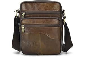 Realmark Borsello Uomo Pelle, Borsa a Tracolla Uomo In Vera Pelle Tipo Messenger Bag Borsa a Spalla a Tracolla Uomo per Ufficio Business Scuola puo' prendere i libri