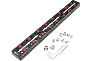 YUEOCT 350 mm Schienenleiste aus Metall mit Schwalbenschwanz-Montageplatte mit M6 1/4 Zoll 3/8 Zoll Kameraschraube für Vixen Style Schwalbenschwanz-Sättel, Teleskop-Adapter, Basis, Himmel, Astrofotografie