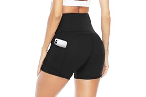 JOYSPELS Kurze Sporthose Damen Leggins Kurz Radlerhose, Blickdicht & Taschen & High Waist Leggings für Sommer Sport Training Gym Yoga Fitness Yoga