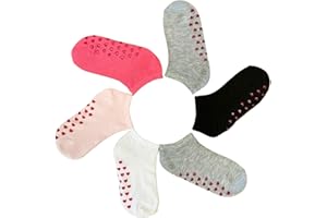 Kids Socks 6 Paia Calze Calzini Corti Bambina Bimba In Cotone Colorati Antiscivolo - Modello Estivo Fantasmino (altezza caviglia)