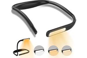 JIGERJS Neck Reading Light, Book Light for Reading in Bed at Night, Rechargeable Neck Light with 3 Colours & 6 Brightness Levels, Perfect for Reading, Knitting and Repairing