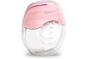 Tiralatte elettrico, KISSBOBO tiralatte elettrico indossabile - 3 modalità 8 livelli, display a LED, tiralatte silenzioso e indolore (Rosa 1 pezzo)
