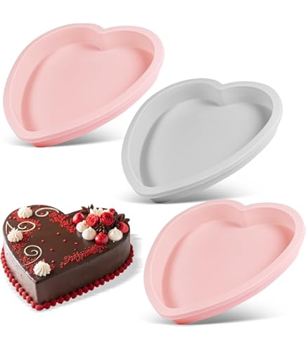 Lot De 3 Moule Gateau Coeur Silicone, Moule En Silicone Coeur Saint Valentin, Antiadhésif Moule A Gateau Patisserie Pour Gâteau Fête Des Mères, Gâteau Au Fromage
