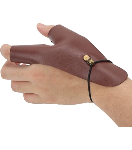 Guanto Per Tiro Con L'Arco Namvo - In Pelle Per 3 Dita, Protezione Per Caccia E Target - Foto 6