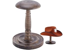 PH PandaHall Wood Hat Stand Tabletop Display Wig Holder Hat Rack Holder Dome Shape Baseball Caps Stand for Retail Vendors Cowboy hats Store Showcase 16.5x22.3cm