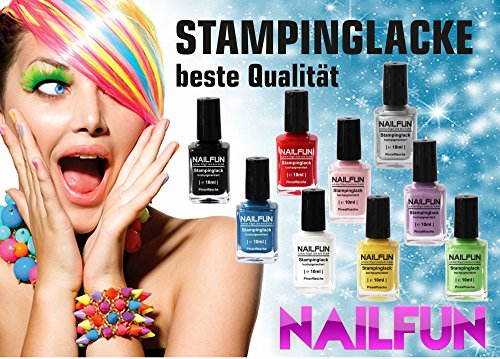 Stampinglack 07 Rot 10ml Pinselflasche – Stamping Nagellack – 1 x 10ml - 2