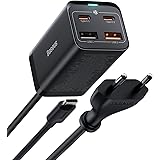 Charger, Baseus 65W PD GaN III, USB C Power Supply 4 Ports [2USB-C + 2USB] PD Charger with 5ft AC Cable for MacBook Pro/Air, 