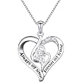 Pasqua Gifts - Collana in argento Sterling 925 con croce a forma di cuore, con croce e cuore in oro sterling con croce e fede speranza, 45 cm e 5 cm, Argento