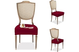 BANZAII TEXTILE INNOVATOR ONLINE Banzaii – Coprisedia Antimacchia senza Schienale – Coprisedia solo Seduta per sedie da cucina, sala da pranzo, cerimonia, ristoranti – 4 Pezzi Bordeaux Made in Italy