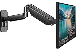 suptek Supporto da parete con molla a gas completamente regolabile per monitor per schermi LED/LCD/TV da 17-32 pollici fino a 9 kg, inclinabile, girevole e ruotabile, VESA 75/100 mm WM01A