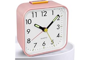Titifeya Non Ticking Alarm Clocks Bedside Battery Powered Silent Bedroom Clock With Large Display Snooze Nightlight Function Easy to Use and Loud Enough for Heavy Sleepers, Kids, Elderly