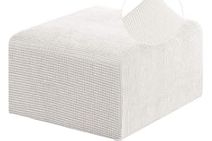 HOOWARM Elástica Funda Otomana Terciopelo Funda De Puff Redonda/Cuadrados Funda Reposapies Polvo Retirable Lavable Funda De Reposapiés Cubierta Taburete Ottoman Cover para Sala (Color : A3, Size : 80-100cm/
