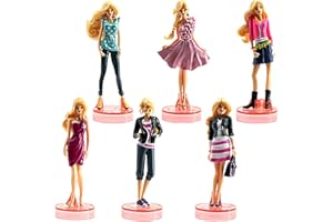 IOSCDH Mini Figurine, 6pcs Bar-bie Figures, Bar-bie Figura Giocattoli Modello Carattere Decorazione, Torta per Feste Forniture Giocattoli Figure da Collezione