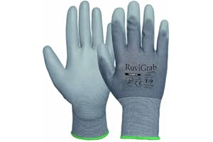 Ruvigrab - Guanto da lavoro traspirante in poliuretano | Guanto giardinaggio | Guanti per industria, costruzione, agricoltura o uso generale | Guanto da lavoro uomo e donna