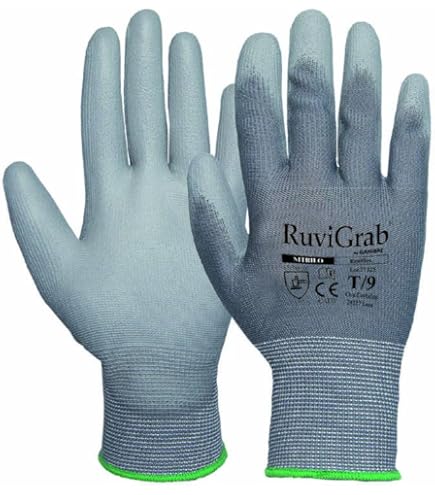 Guanti Da Lavoro Brüder Mannesmann - Taglia M, Tricot Nylon-PU, Grigio - Foto 6