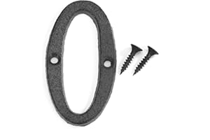 DOMYBESTSHOP Domybest Numéro de Maison 0-9 En Fer Noir Numéro de Porte de Maison Numéro de Rue Plaques Enseignes Mur Porte avec Vis de Fixation