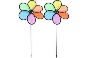 BESPORTBLE 2Pcs Pinwheels Windmill Toy Rainbow Windmill Wind Spinner kids Outdoor Toys for Kids Children Garden Lawn Decor