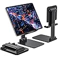 BENMENG Tablet Stand Foldable & Adjustable, Portable Monitor Stand, Fit for iPad Holder Stand Compatible with iPad Pro 11, 12.9/for iPad 10.9; Surface Pro; Fully Forldable (Black)