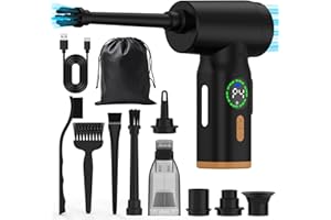 COSYEASY Staubgebläse Druckluft, Tastatur Reinigung, 85000 RPM Elektrische Druckluftspray Reiniger, 2 in 1 120W Mini Air Duster für PC, Grafikkarte, Elektronik, Sofa, Auto zubehör Innenraum