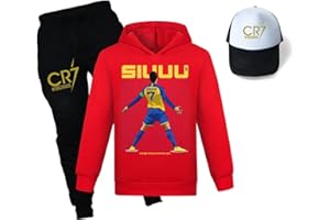 VELpen Cr7 nouveau ensemble à capuche full zip survêtement léger, veste Ronaldo pour enfants et pantalon de jogging trois pièces