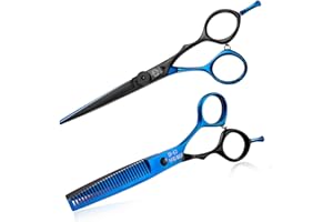 DRAGON RIOT Ciseaux de Coiffure, Kit de Ciseaux Coiffure Professionnel, Ciseaux Coiffure Japonais, Ciseaux Coiffure Desepaissir, Ciseaux Desepaississant Cheveux, Ciseaux Cheveux Bleus pour Salon