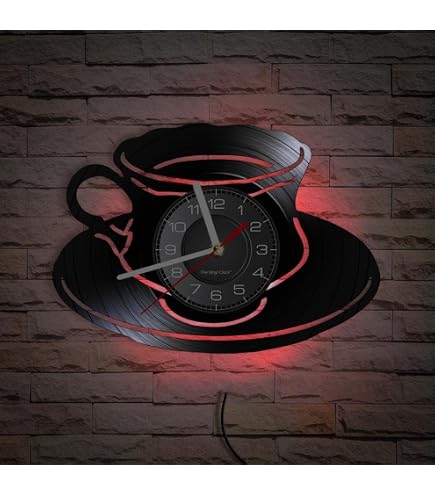 Smotly Orologio da parete in vinile, orologio analogico a tema pasticceria, decorazione da parete regalo