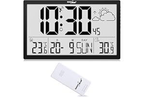 Green Blue GB218 Orologio digitale Stazione meteorologica Sveglia, Display LCD, Temperatura interna ed esterna, Previsioni del tempo