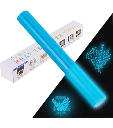 Lot De 8 Feuilles De Vinyle Thermocollant Phosphorescent - HTV Fluorescent 31x25 Cm Pour Customisation Textile