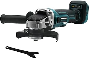 BYCZONE Akku Winkelschleifer für Makita 18V, 8500 U/min Kompakter Profi-Schleifer mit 4 Variablen Geschwindigkeiten, 125mm Schleifen Winkelschleifer zum Polier,Schleifen und Trennen(Ohne Akku)