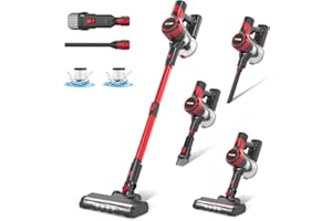 Stanew Aspiradora sin Cable, 22.2V 150W Aspirador de Mano, 4 en 1 Inalámbrica con Autonomía 40 Mins y Filtro HEPA, Aspirador Escoba para Hogar Suelos, Alfombras, Pelo de Mascotas