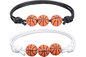 HMOOY Bracelet Baseball, Bracelets Breloques Sport Réglables Couleurs for Basket Football Baseball Rugby Bracelet Équipe Amitié Inspirant Bijoux Sport pour Filles Garçons