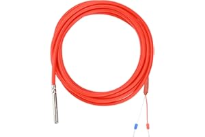 Sensor de Temperatura Aideepen PT1000, 1 pieza Cable de Silicona 3 metros con Sonda de Acero Inoxidable Impermeable -50℃ a +180℃